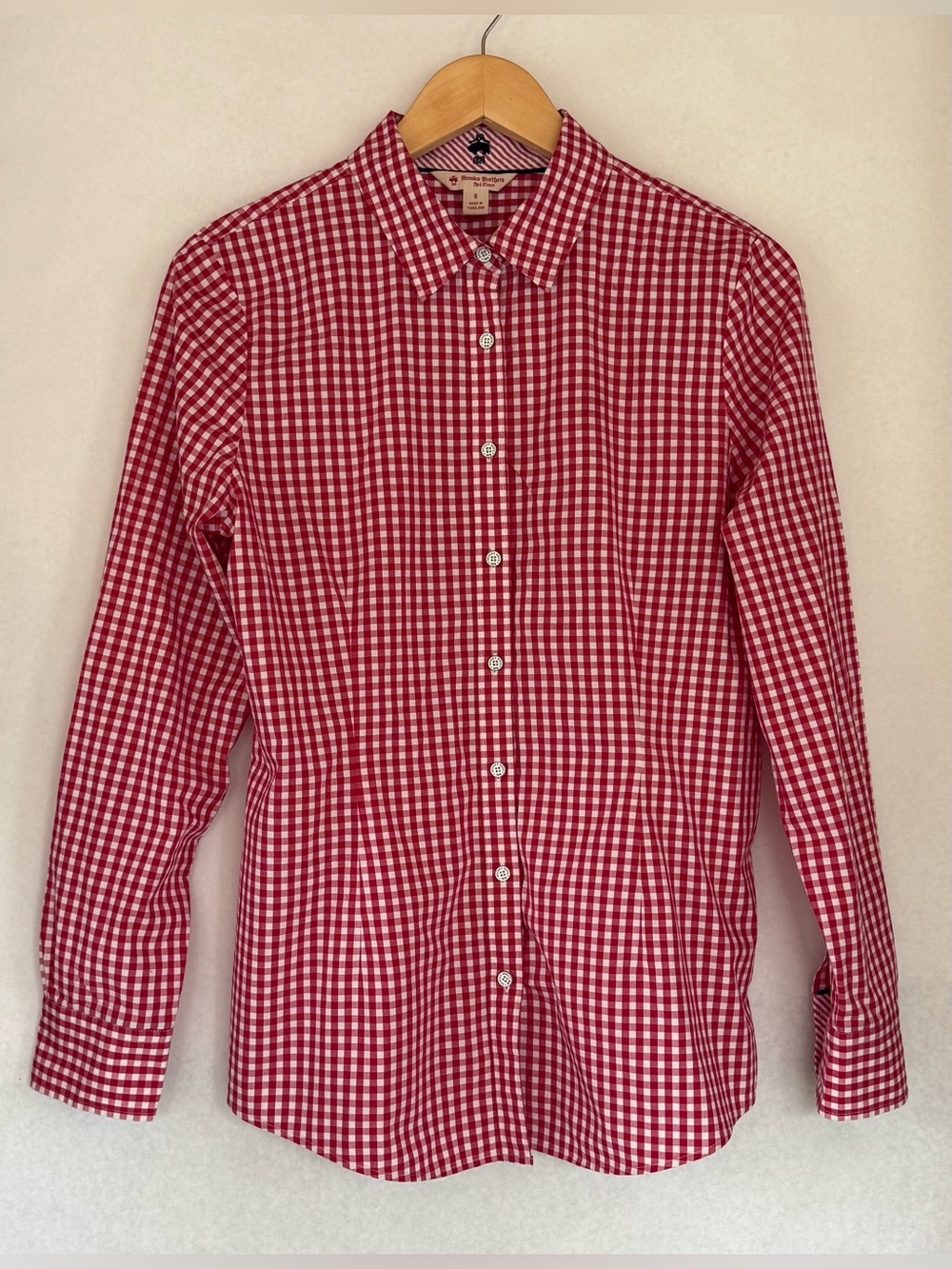 Brooks Brothers Red & White Gingham Button-Down Shirt - womens